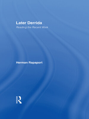 cover image of Later Derrida